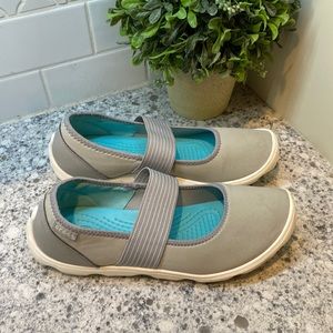 - Crocs  light gray slip on shoes size 9